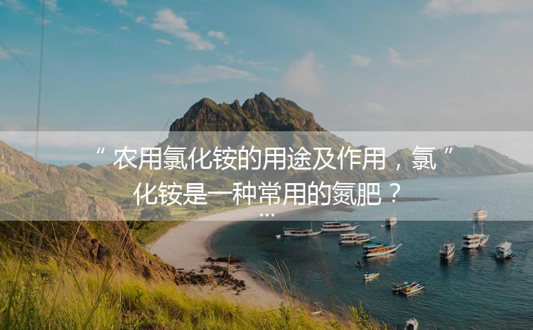 農(nóng)用氯化銨的用途及作用，氯化銨是一種常用的氮肥？